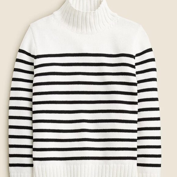 J.Crew Cotton turtleneck sweater in stripe, size XXS - Picture 1 of 1